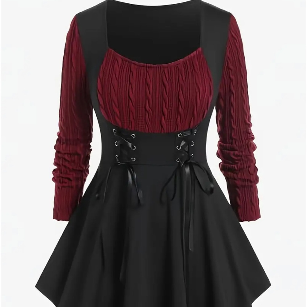 Color Block Drawstring Dress